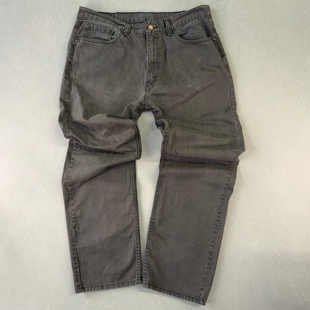 Levis 505 Regular Fit Gray Denim Jeans Mens W36 L32 Straight Leg 00505-0222